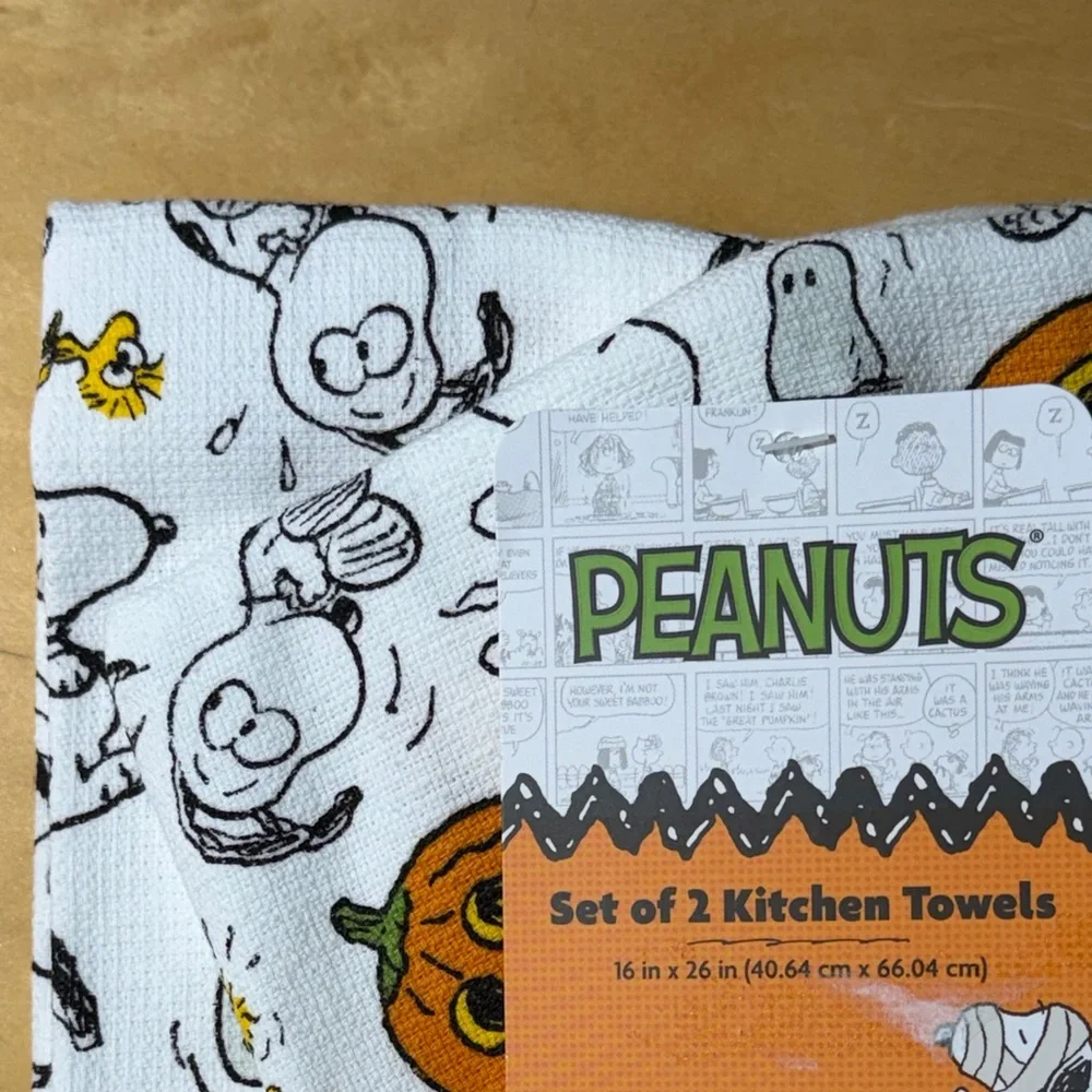 🎃 Peanuts Snoopy & Woodstock 2-pk. Halloween Kitchen Towels, NWT